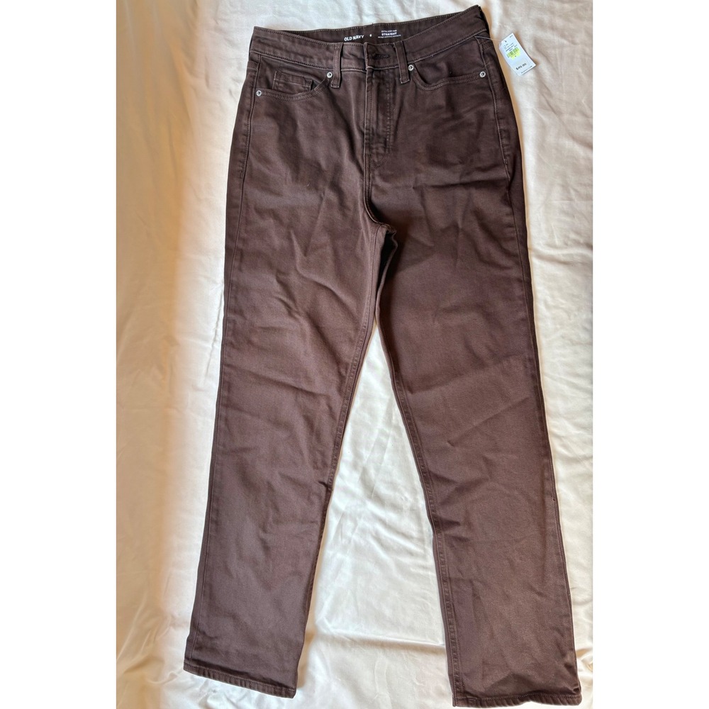 Old Navy Extra High-Rise Straight Leg Pants Brown Size 6 NWT
